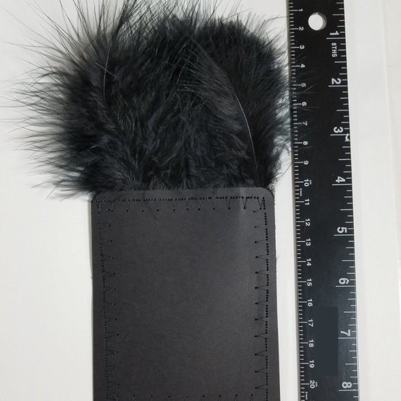 NEW Genuine Feather Pocket Square Insert - Black Feathers - Picture 3 of 6